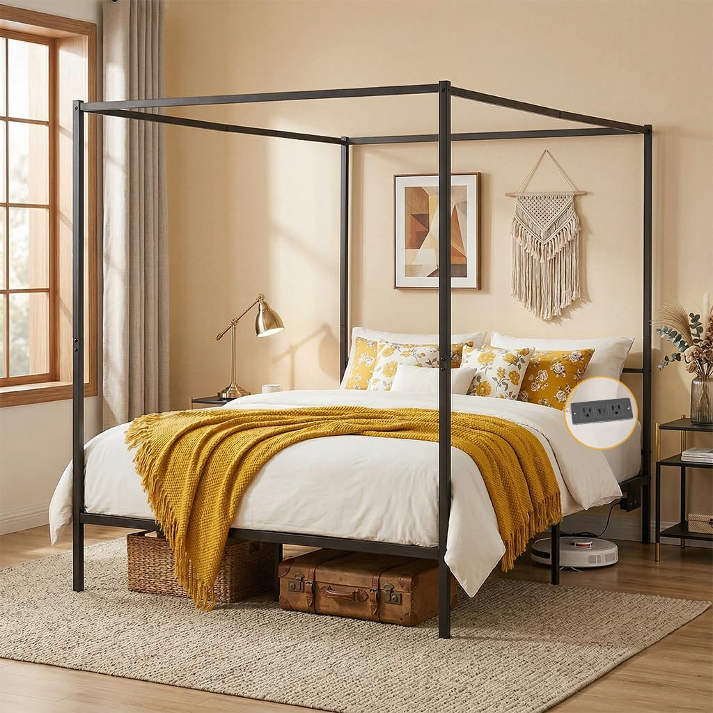 Canopy Bed Frame Metal Queen - Canopy Bed Frame Queen Metal with