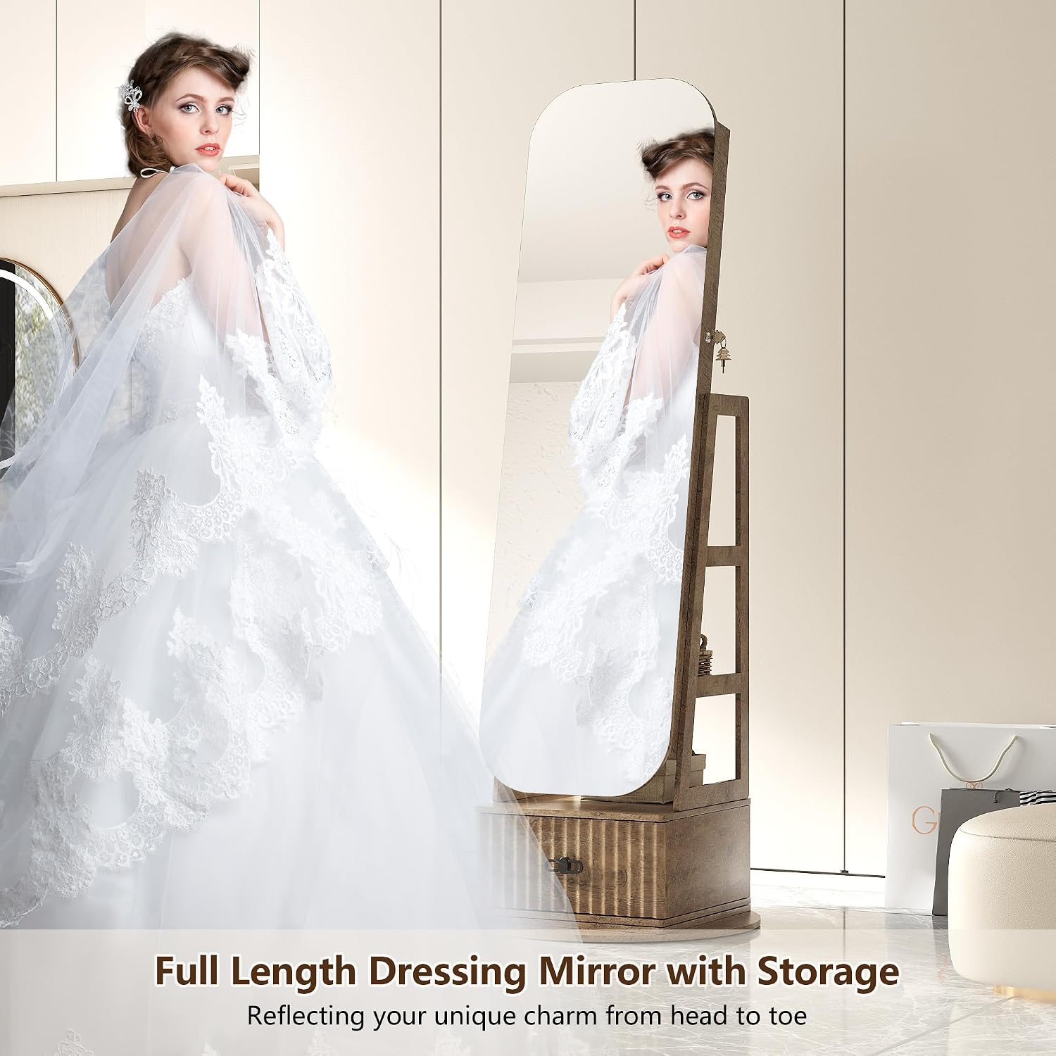 360 Swivel Jewelry Armoire Org - Full Length Mirror Jewelry Armoire review and price
