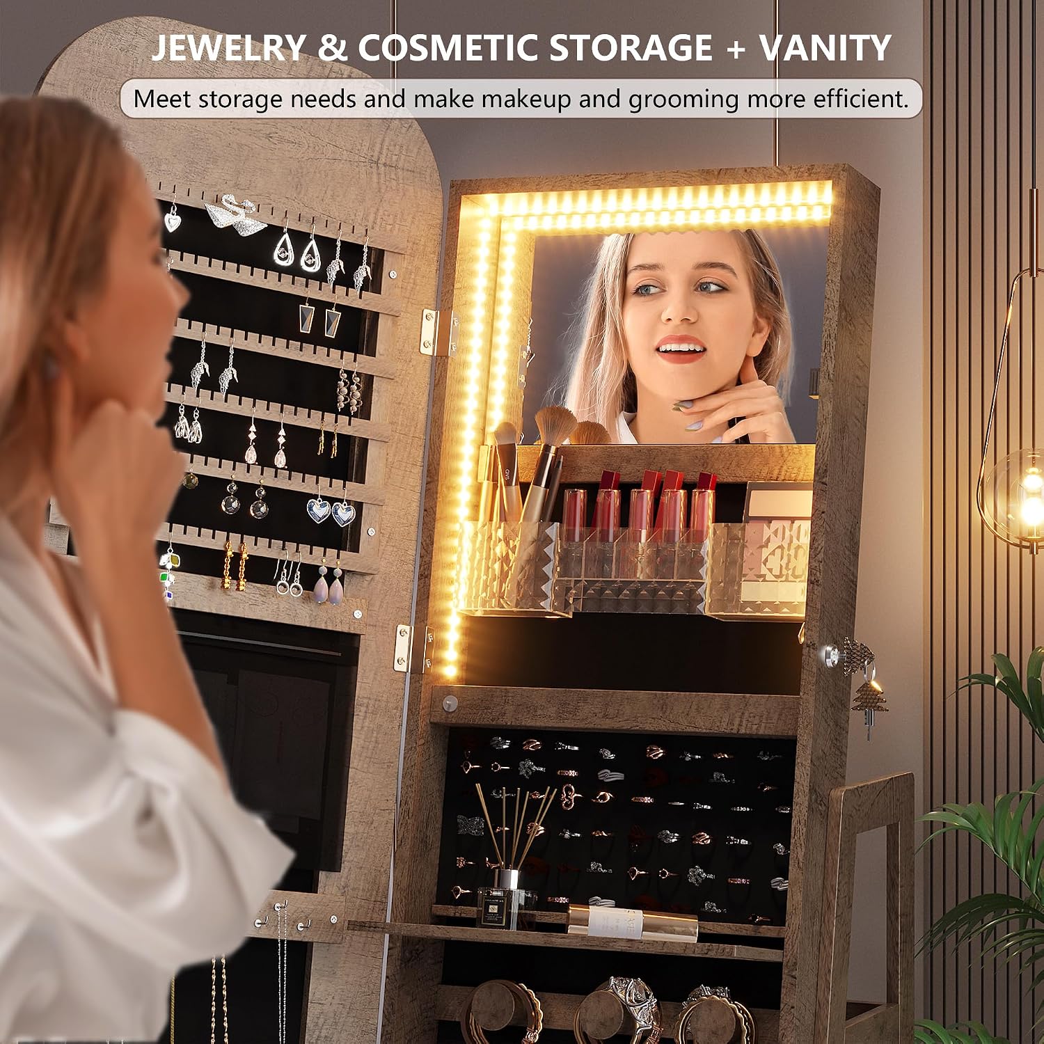 360 Swivel Jewelry Armoire Org - Full Length Mirror Jewelry Armoire review and price