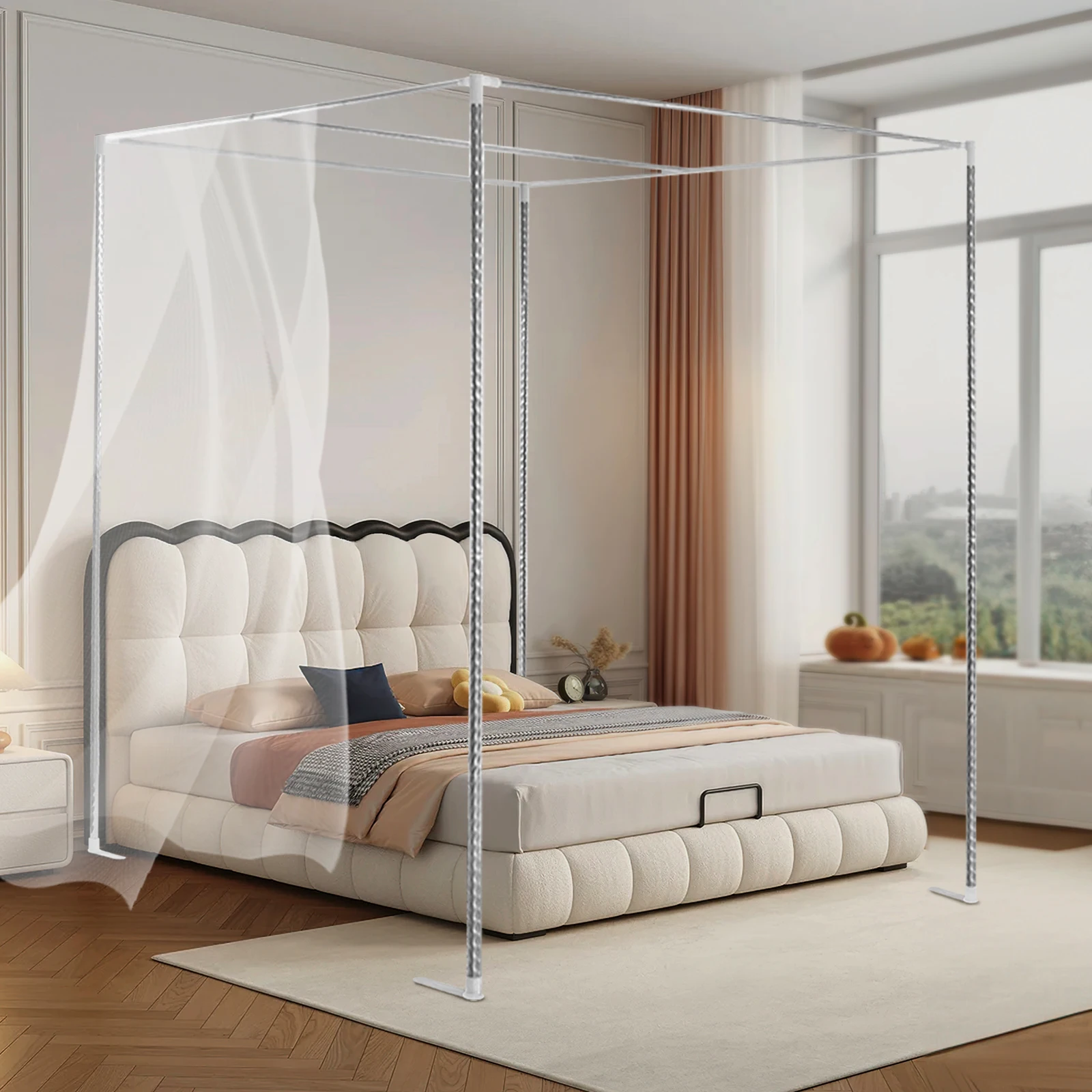 4 Corner Bedding Canopy Frame  - Canopy Bed Frame Metal Queen review and price
