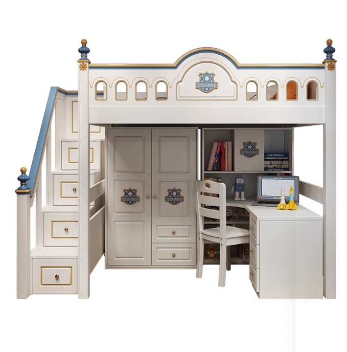 ！@Kids Princess Room Wood Cast - Bunk Bed With Stairs And Slide review and price