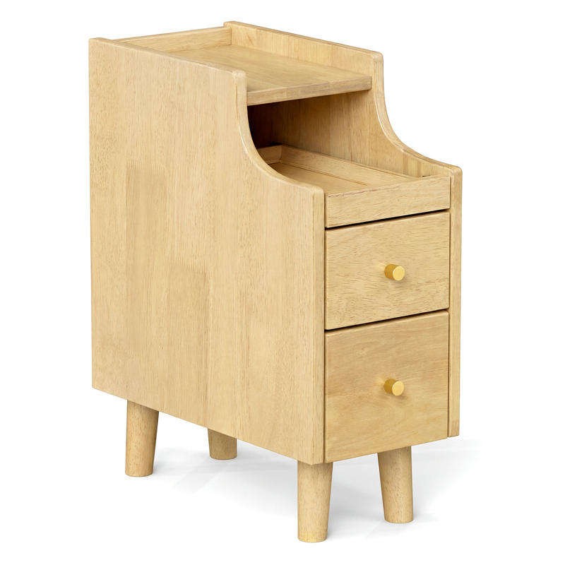 Solid Wood Night Side Table Na - Solid Wood Nightstand 2 Drawers review and price