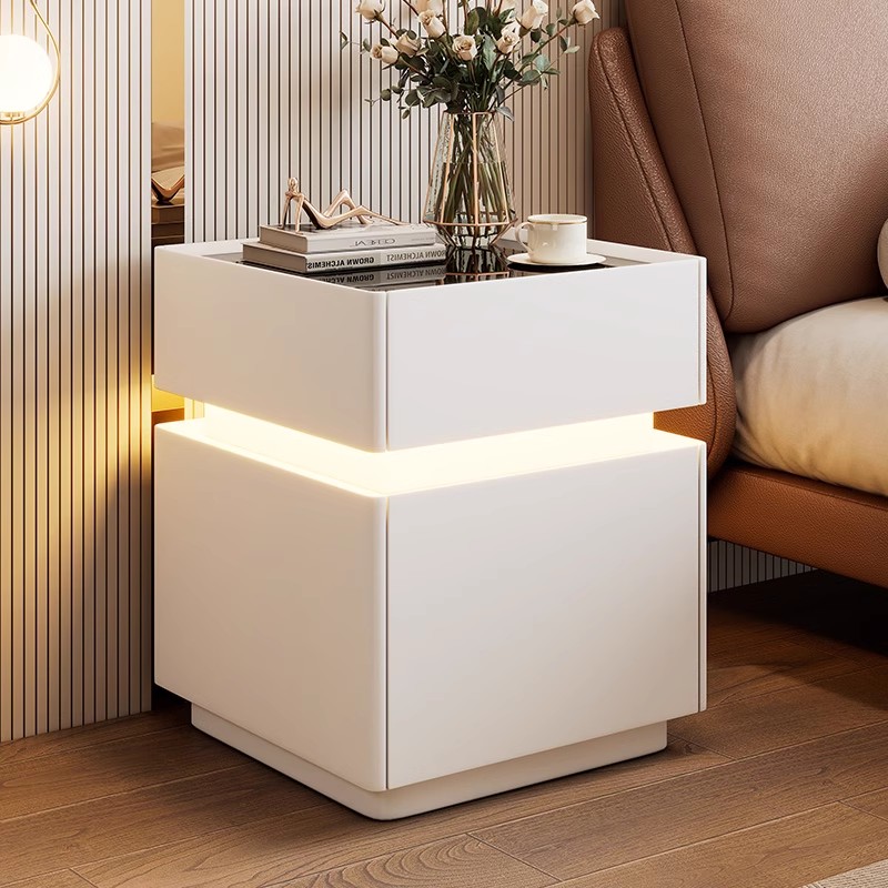 Intelligent Bedside Table with - Solid Wood Nightstand 2 Drawers review and price