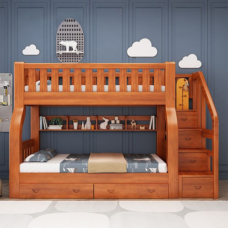 ko- Girls Adults Solid Wood Fr - Bunk Bed With Stairs And Slide review and price