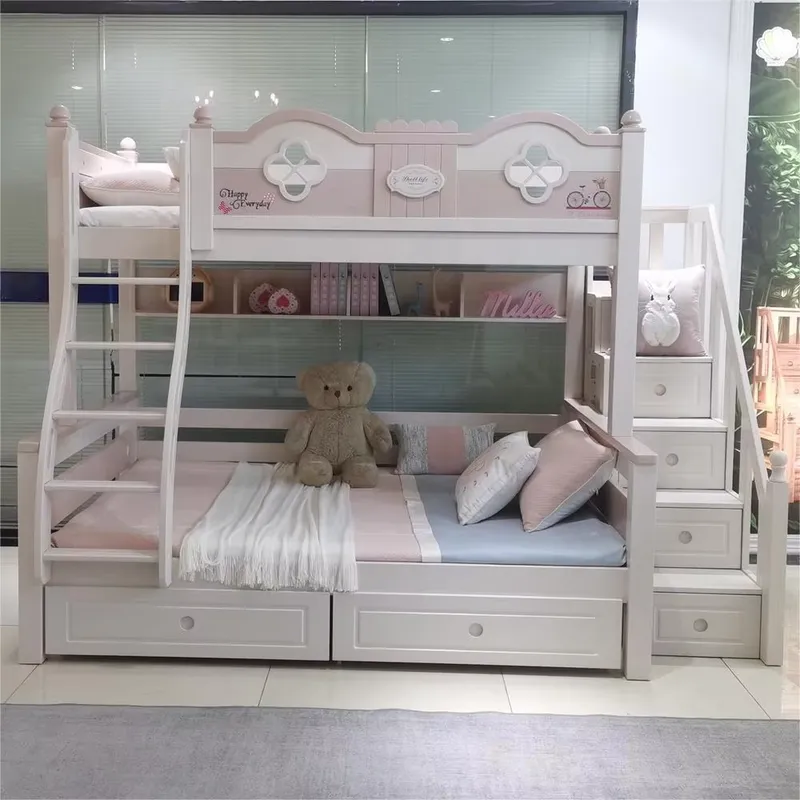 Modern Luxury Princess Kids Bu - Bunk Bed With Stairs And Slide review and price
