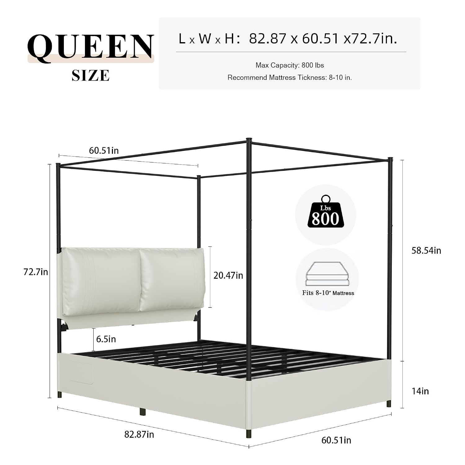 Queen Canopy Bed Frame Upholst - Canopy Bed Frame Metal Queen review and price