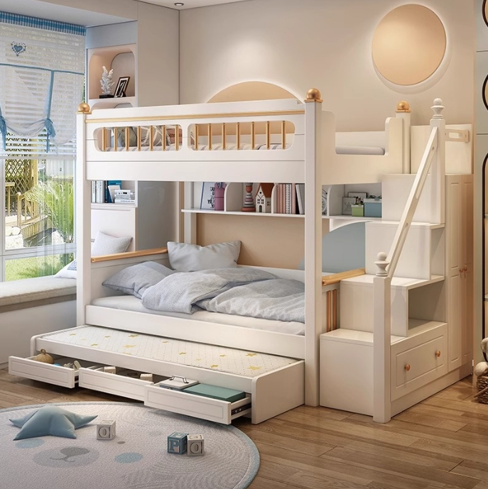！@Kids Bedroom Furniture Solid - Bunk Bed With Stairs And Slide review and price