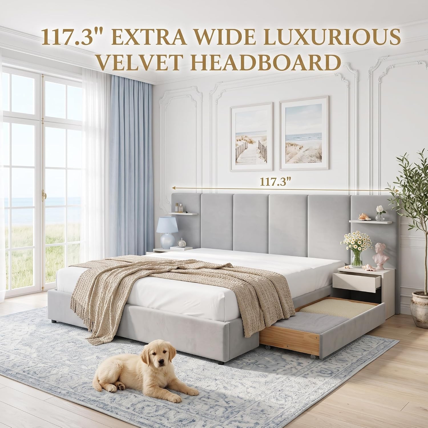 King Size Bed Frame with Stora - King Size Bed Frame With Storage Drawers review and price