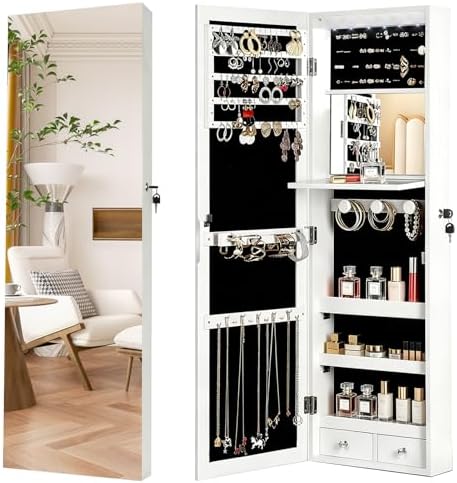 Lockable Jewelry Cabinet Organ - Full Length Mirror Jewelry Armoire review and price
