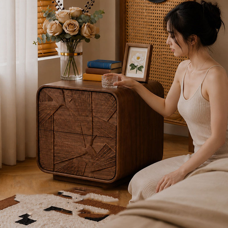Drawers Wood Nightstand Storag - Solid Wood Nightstand 2 Drawers review and price