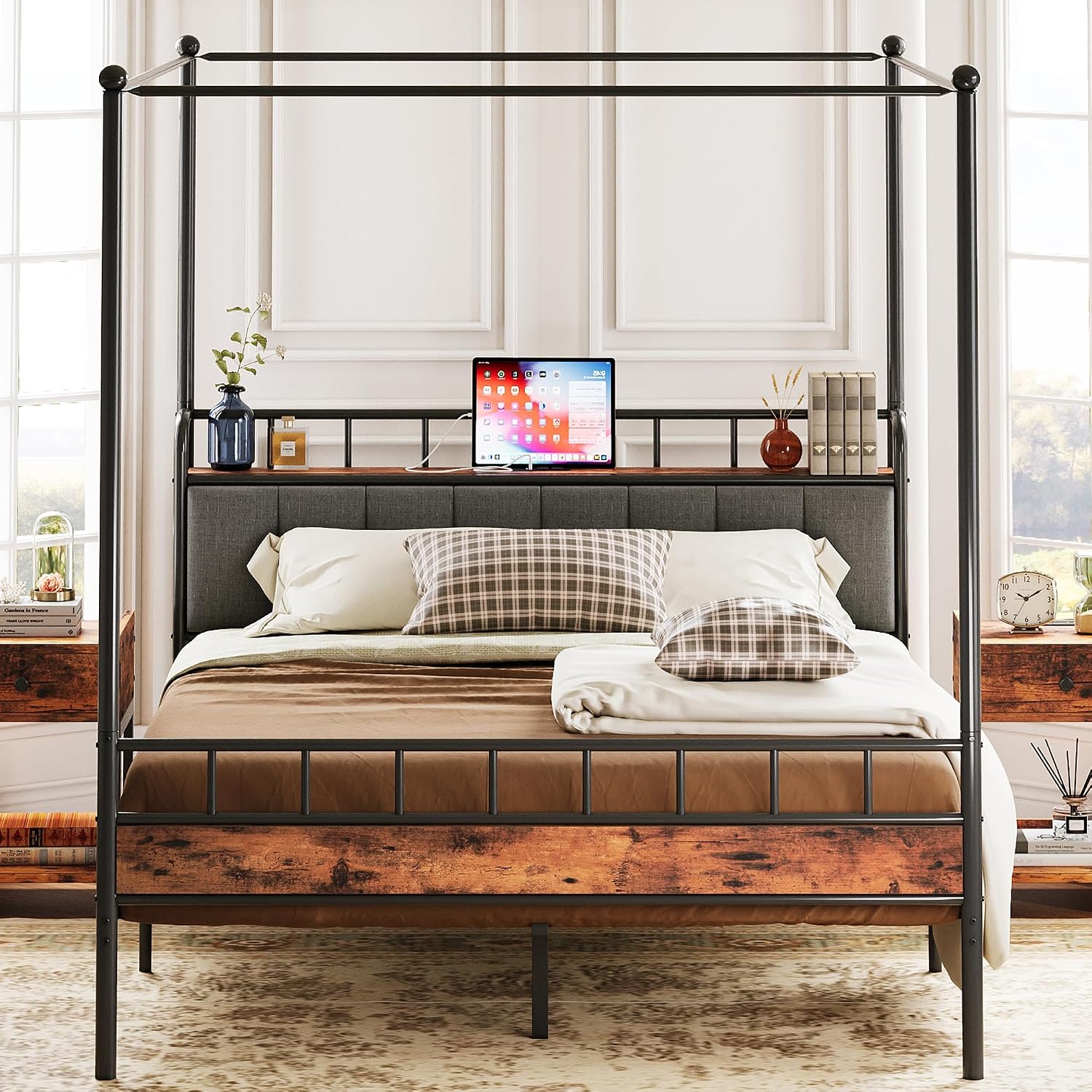 Queen Canopy Bed Frame Storage - Canopy Bed Frame Metal Queen review and price