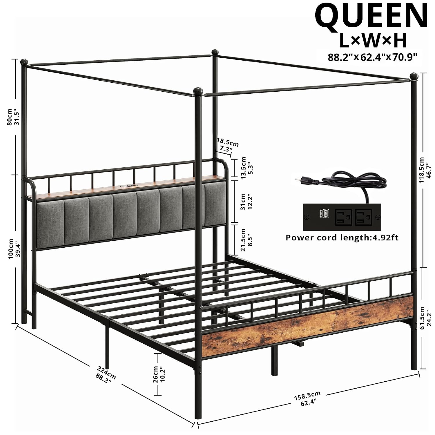Queen Canopy Bed Frame Storage - Canopy Bed Frame Metal Queen review and price
