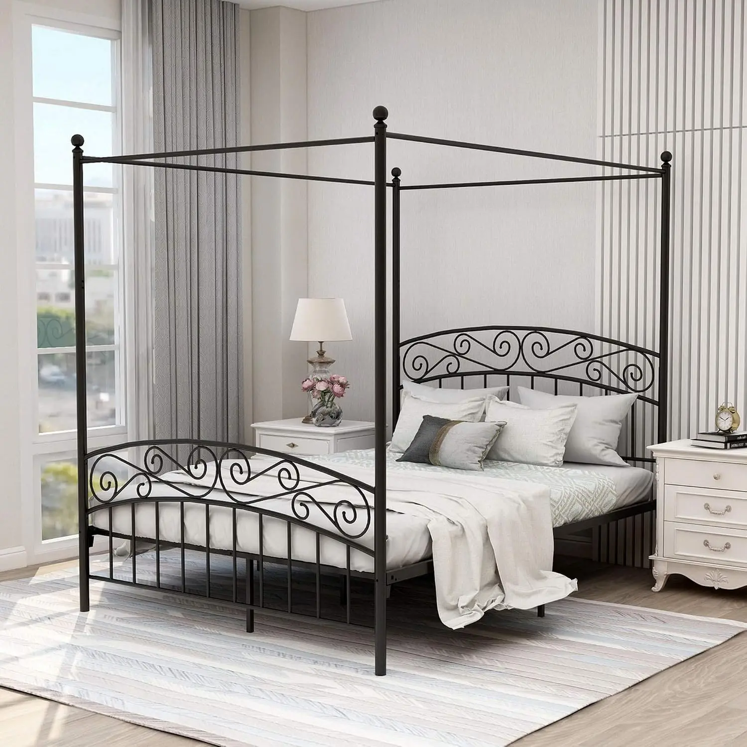 Queen Size Canopy Bed Frame Fo - Canopy Bed Frame Metal Queen review and price