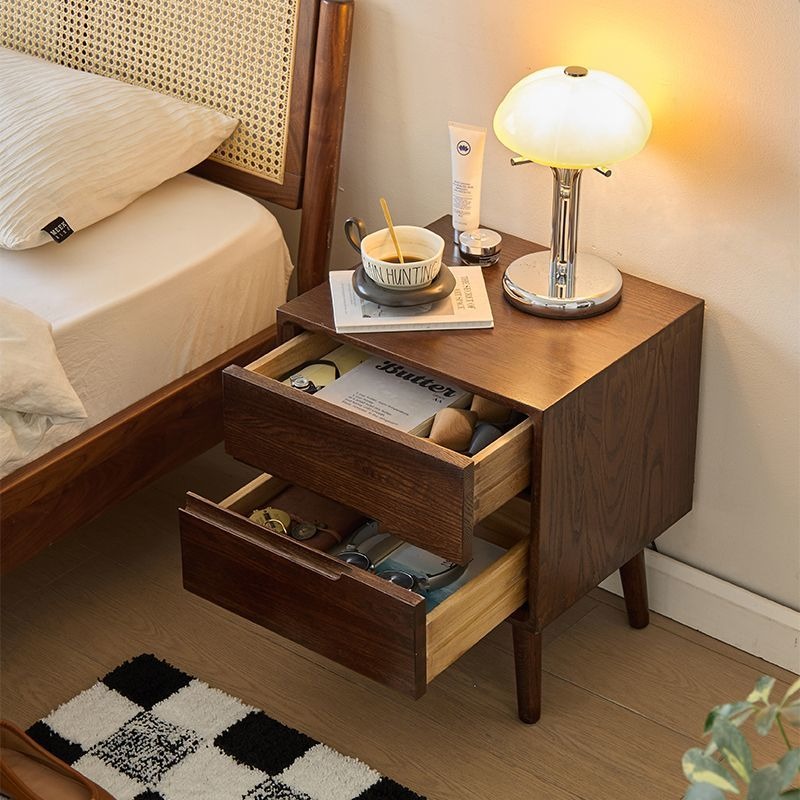Wooden Bedside Tables Vintage  - Solid Wood Nightstand 2 Drawers review and price