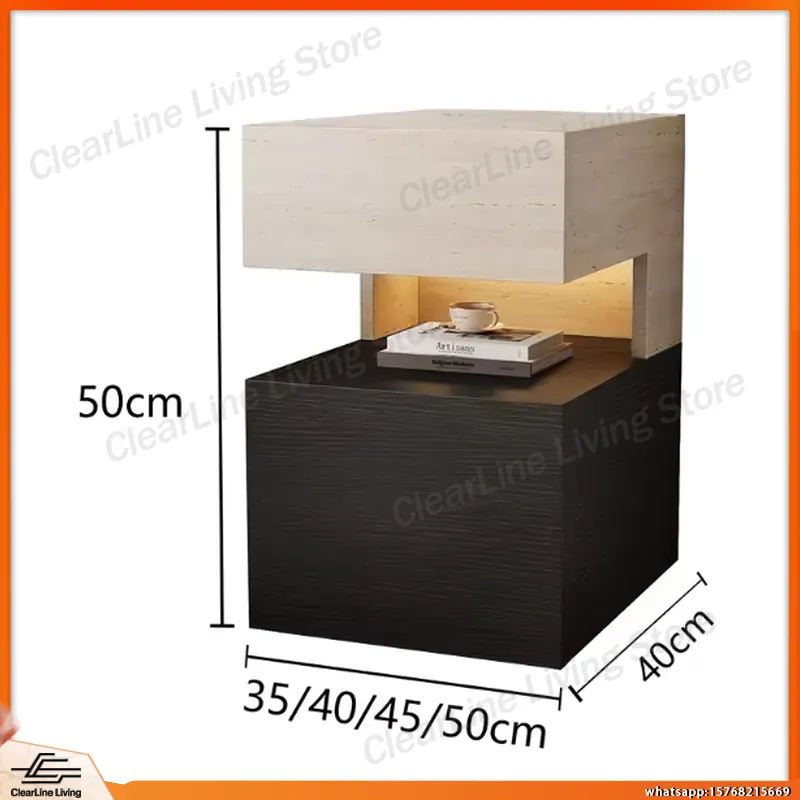 Solid Wood Nightstand Minimali - Floating Nightstand With Led Light review and price