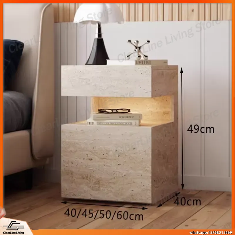 Solid Wood Nightstand Minimali - Floating Nightstand With Led Light review and price