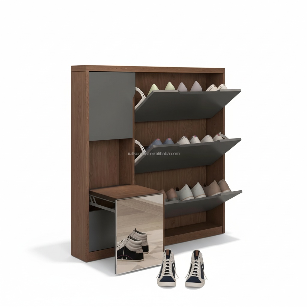 Slim Shoe Cabinet, 17cm/6.7 in - Shoe Rack Cabinet Narrow Entryway review and price