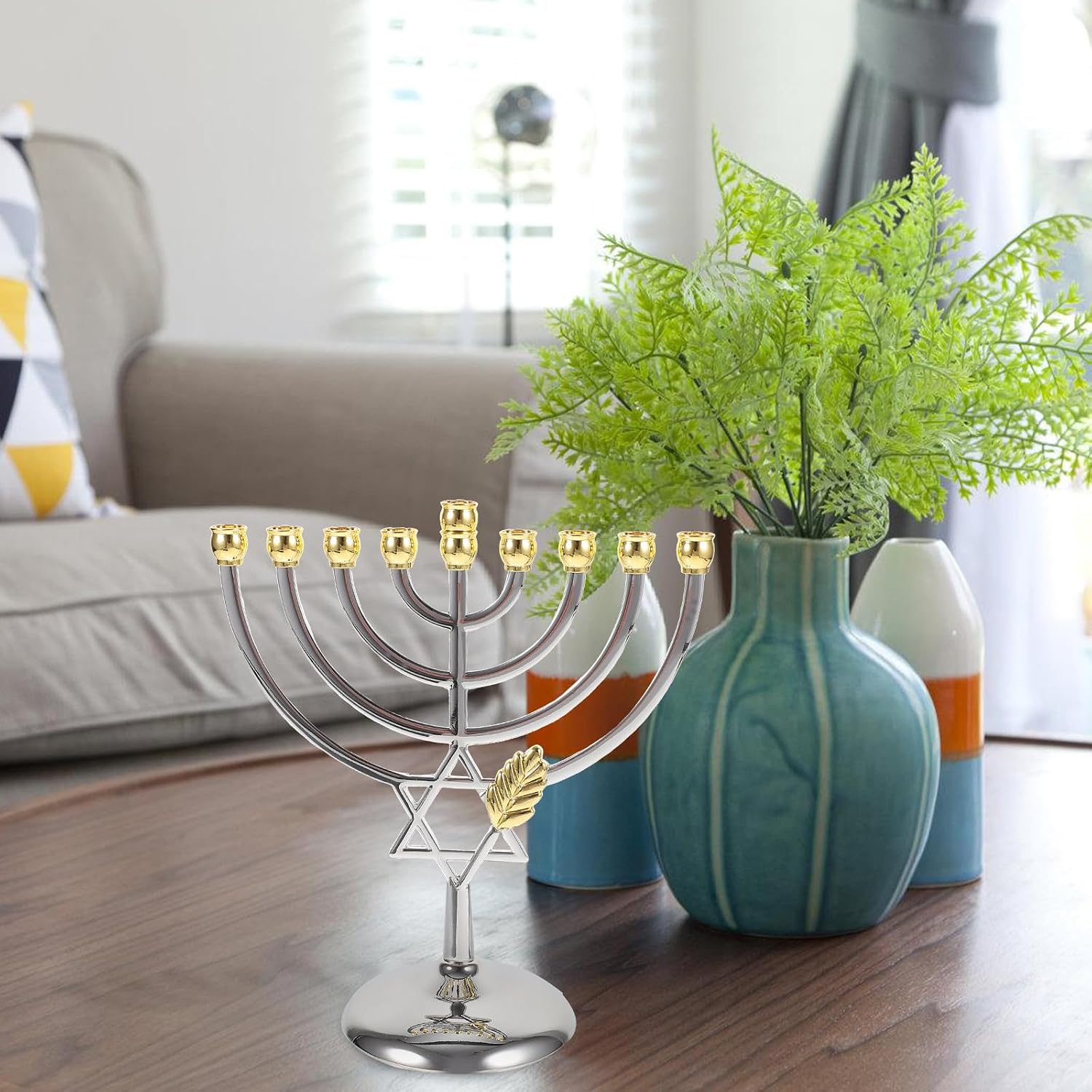 9 Branch Hanukkah Menorah Meta - Tables review and price