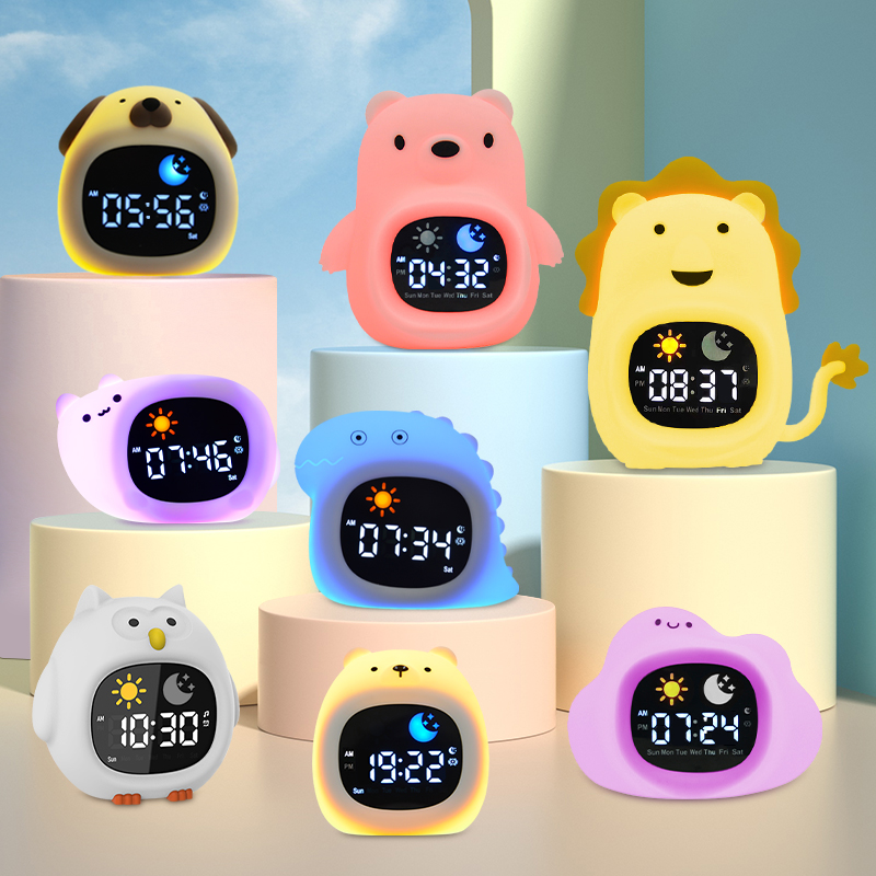 Night Light Clock Cat Baby Sle - Floating Nightstand With Led Light review and price