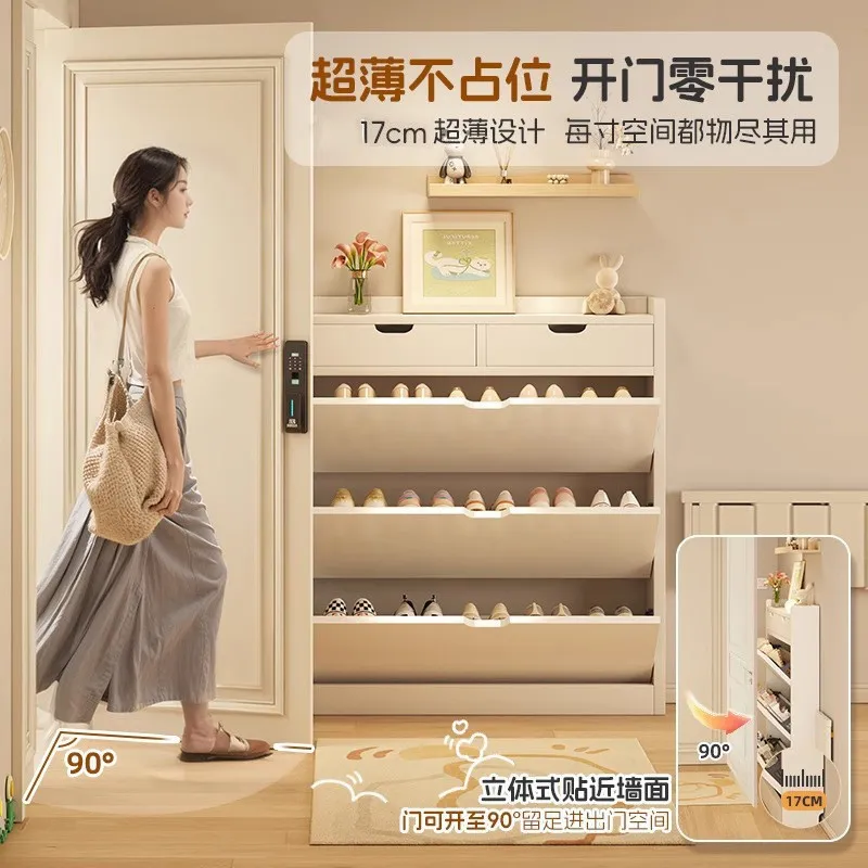 Solid Wood Core Shoe Cabinet 1 - Shoe Rack Cabinet Narrow Entryway review and price