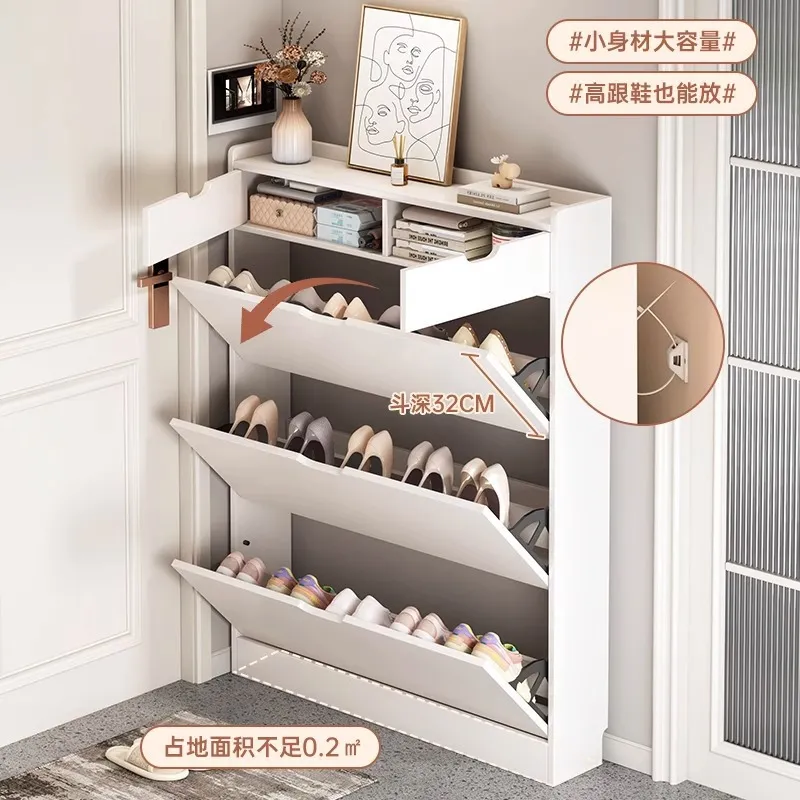 Solid Wood Core Shoe Cabinet 1 - Shoe Rack Cabinet Narrow Entryway review and price