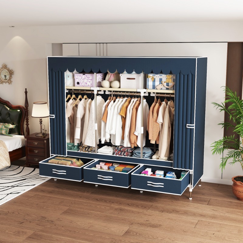 65 Inch Fabric Closet with Dra - Wardrobe Closet Portable Fabric Cover review and price
