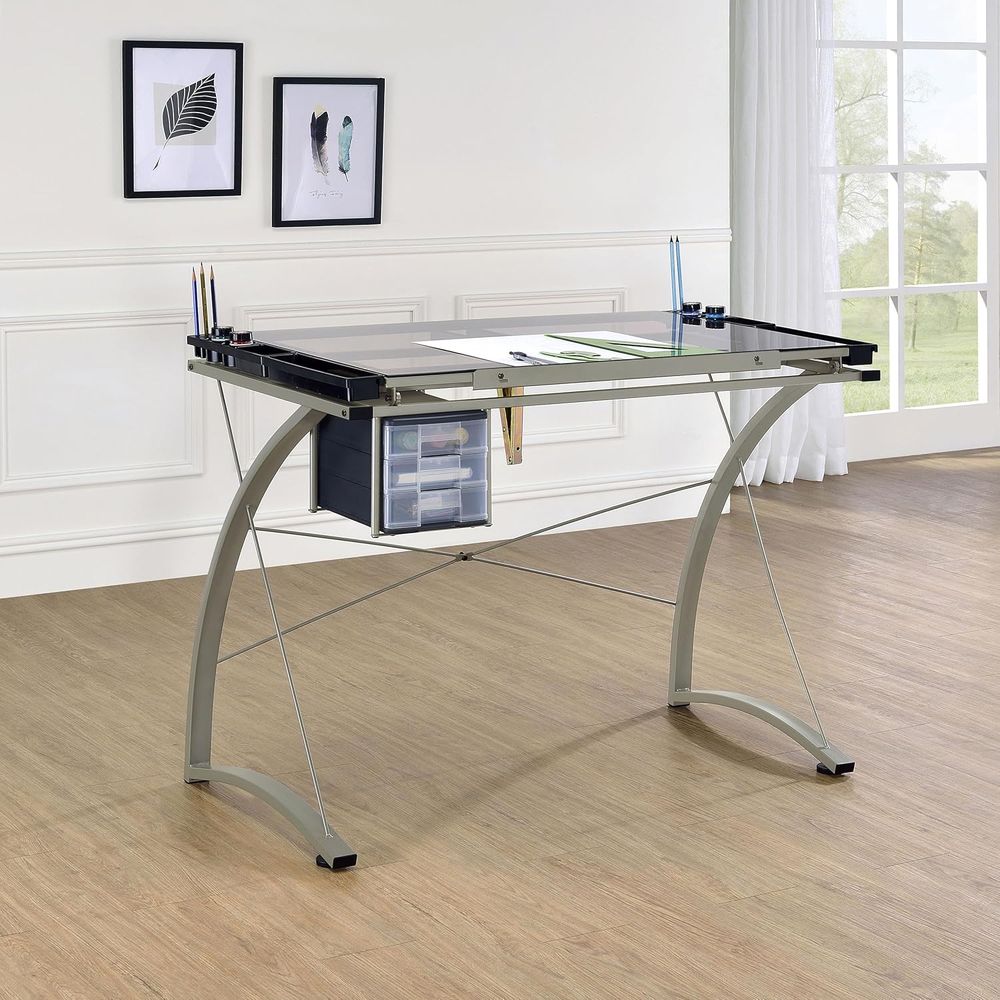 41-Inch Metal and Glass Drafti - Tables review and price