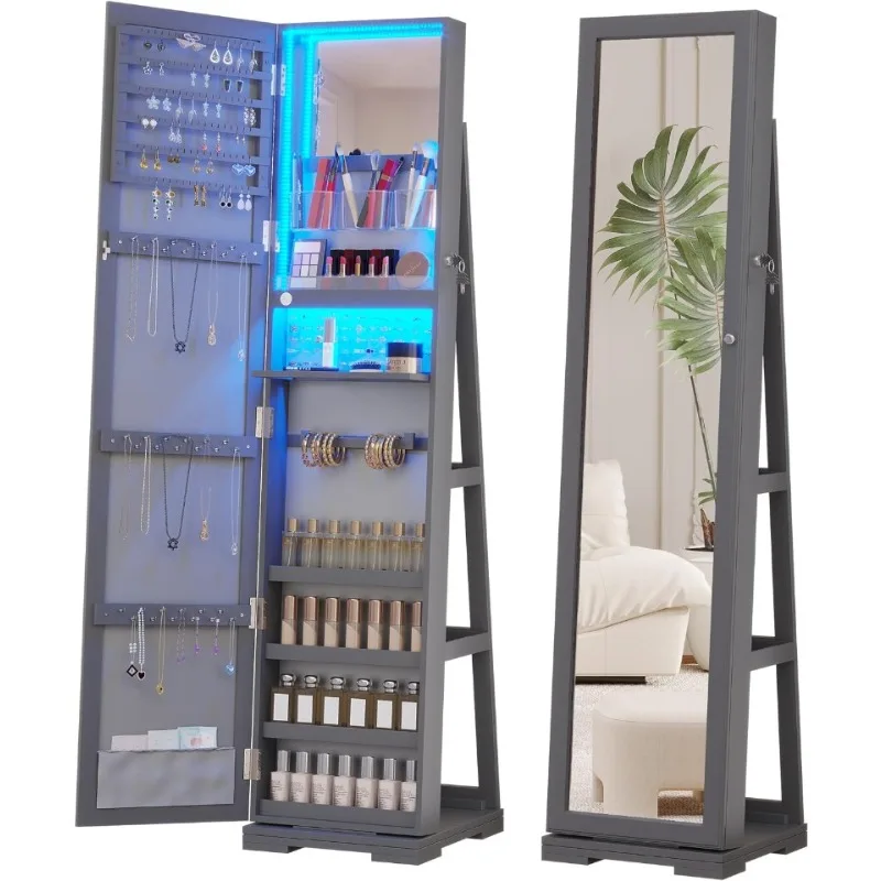 LED Jewelry Armoire with Full  - Full Length Mirror Jewelry Armoire review and price
