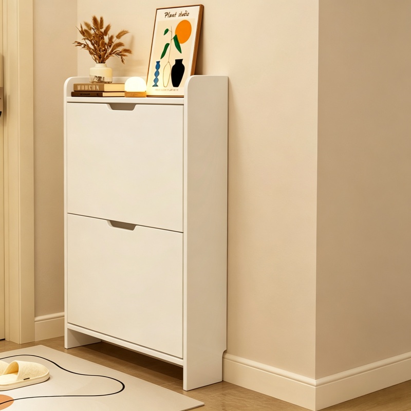 2-Tier Wooden Shoe Organizer C - Shoe Rack Cabinet Narrow Entryway review and price