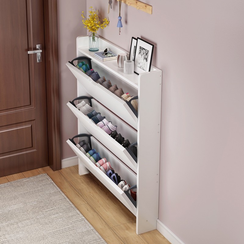 2-Tier Wooden Shoe Organizer C - Shoe Rack Cabinet Narrow Entryway review and price