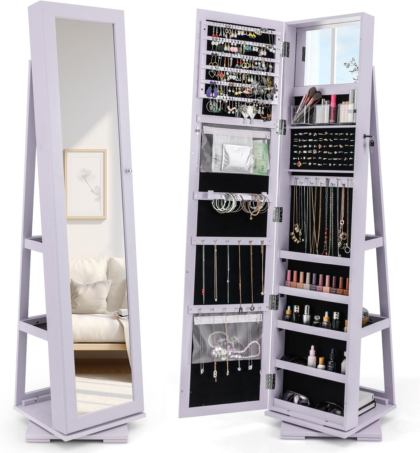 360 Swivel Jewelry Armoire Ful - Full Length Mirror Jewelry Armoire review and price