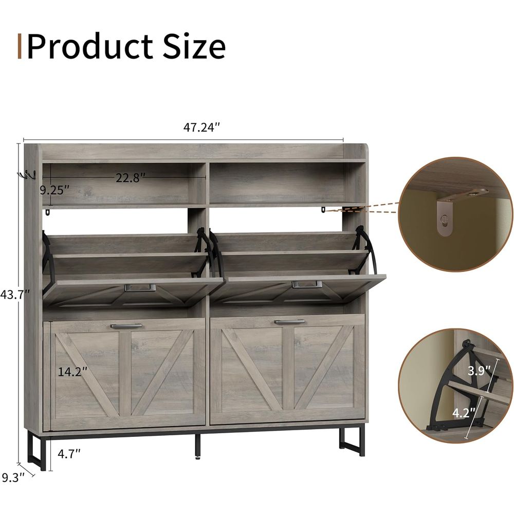 Shoe Storage Cabinet with 4 li - Shoe Rack Cabinet Narrow Entryway review and price