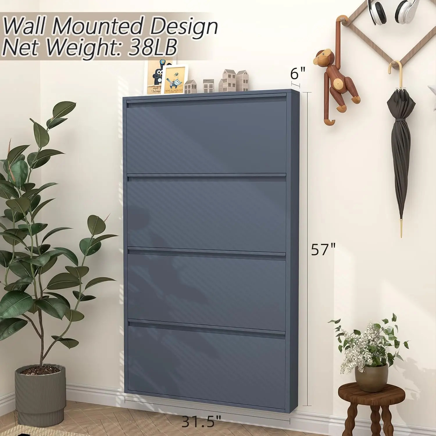 Shoe Cabinet with 4 Flip Drawe - Shoe Rack Cabinet Narrow Entryway review and price