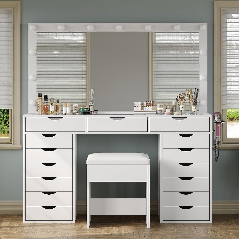Yanosaku Vanity Desk with Mirr - Dressing Table Vanity With Lighted Mirror review and price
