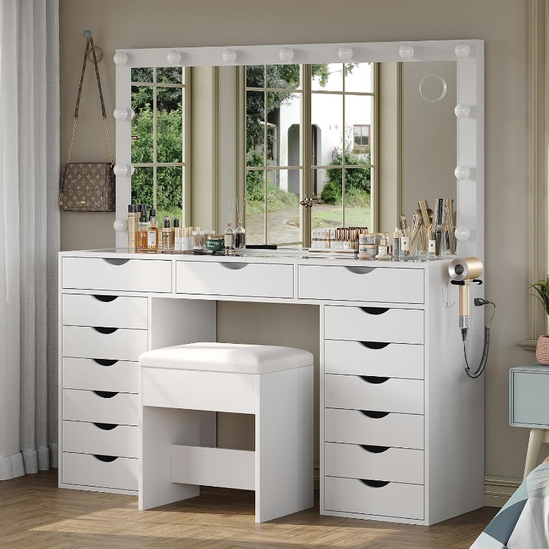 Yanosaku Vanity Desk with Mirr - Dressing Table Vanity With Lighted Mirror review and price