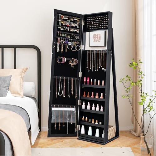 Jewelry Armoire Cabinet with 6 - Full Length Mirror Jewelry Armoire review and price