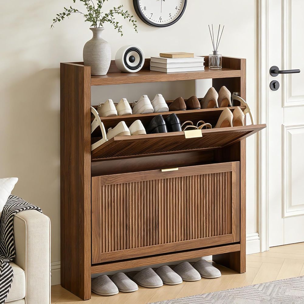 Narrow Standing Wood Shoe Rack - Shoe Rack Cabinet Narrow Entryway review and price