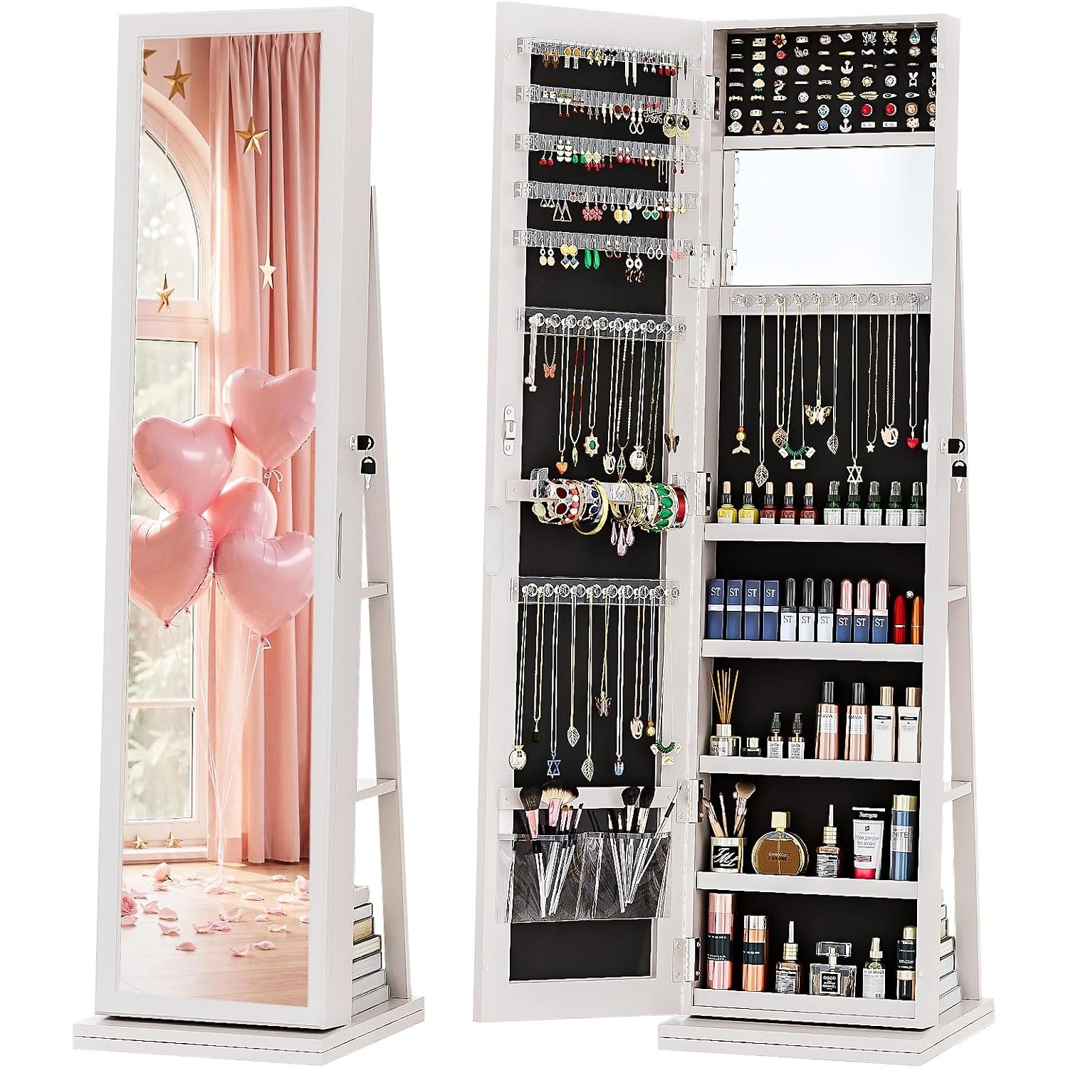 4-In-1 Jewelry Cabinet Jewelry - Full Length Mirror Jewelry Armoire review and price